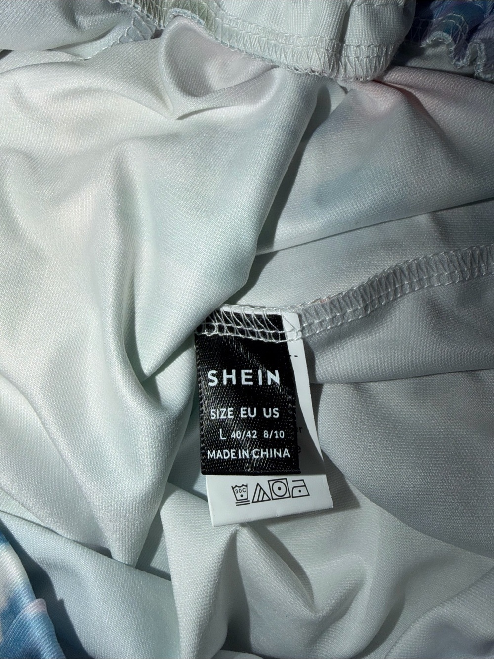 SHEIN Light Blue Elastic Waist Shorts - Pale Blue - Picture 3 of 3